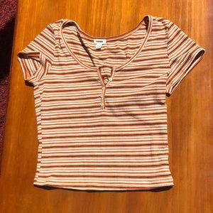 Garage striped crop top